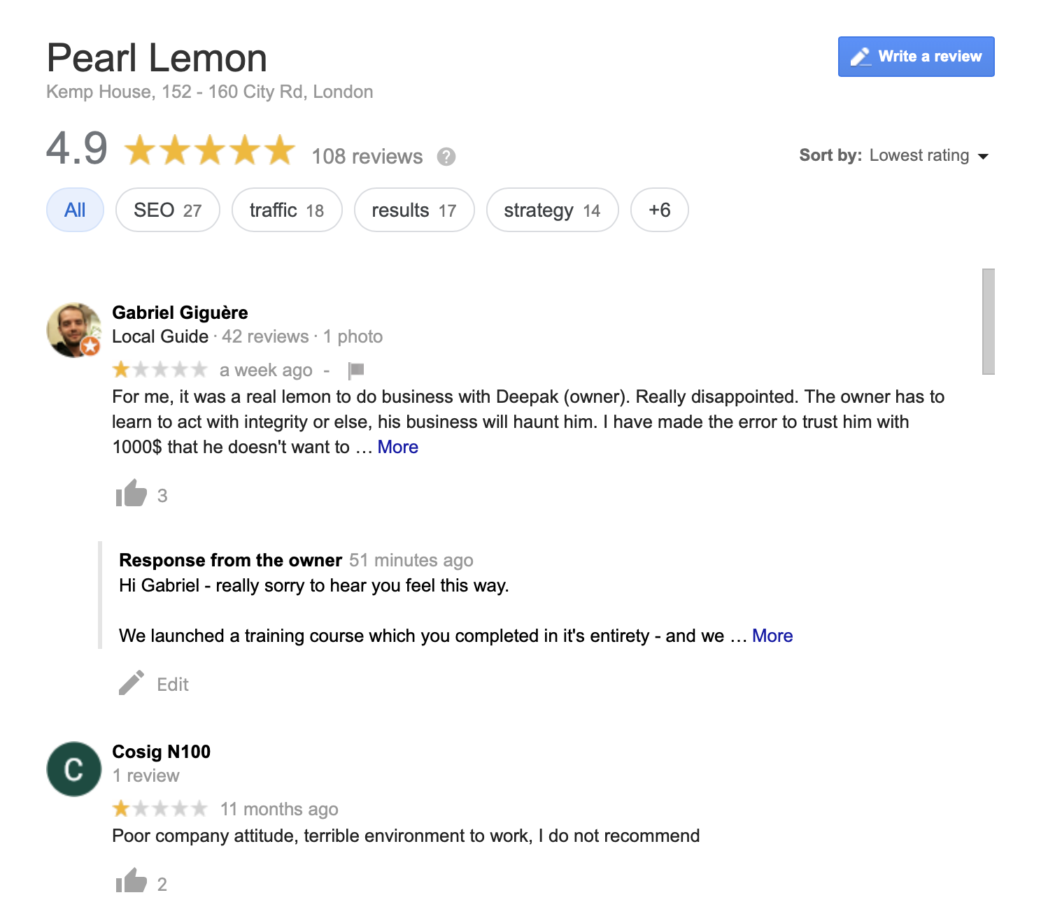 pearl lemon review