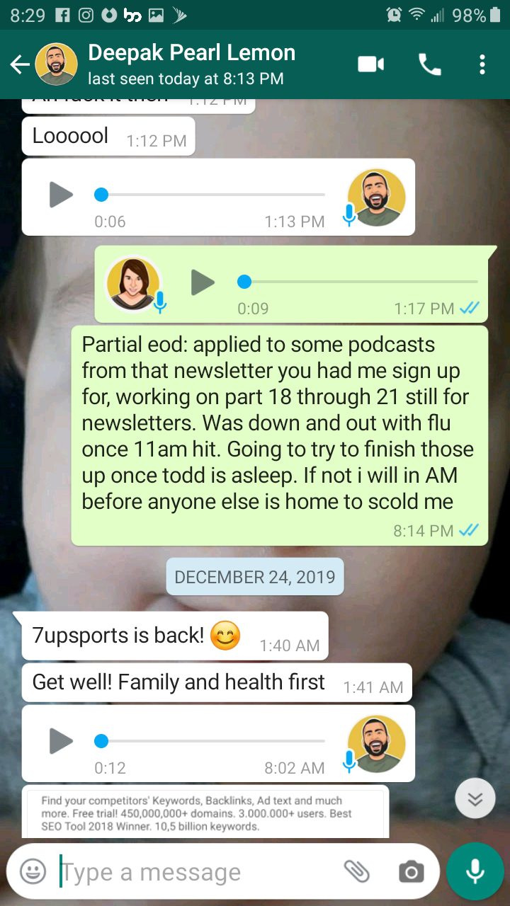 WhatsApp Message Screen Shot