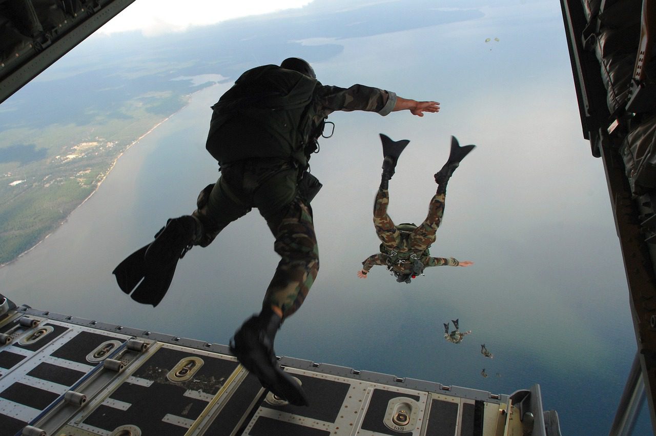Training With A Paratrooper