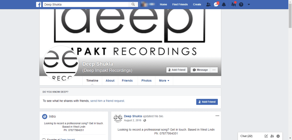Deep Impakt Facebook Page