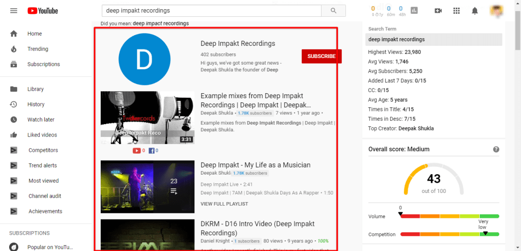 Deep Impakt Youtube