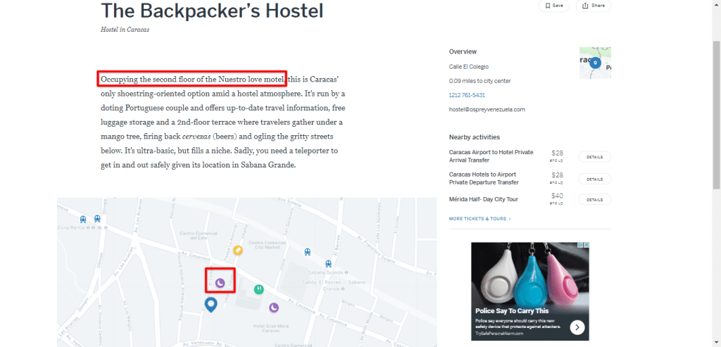Google Search Result For The Backpacker Hostel